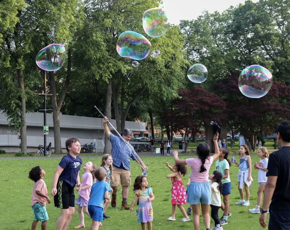 Kids playing on esplanade